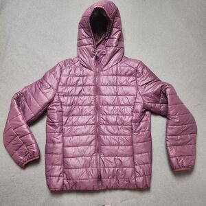 Puffer Jacket - Quilted Hooded Jacket Sz Large